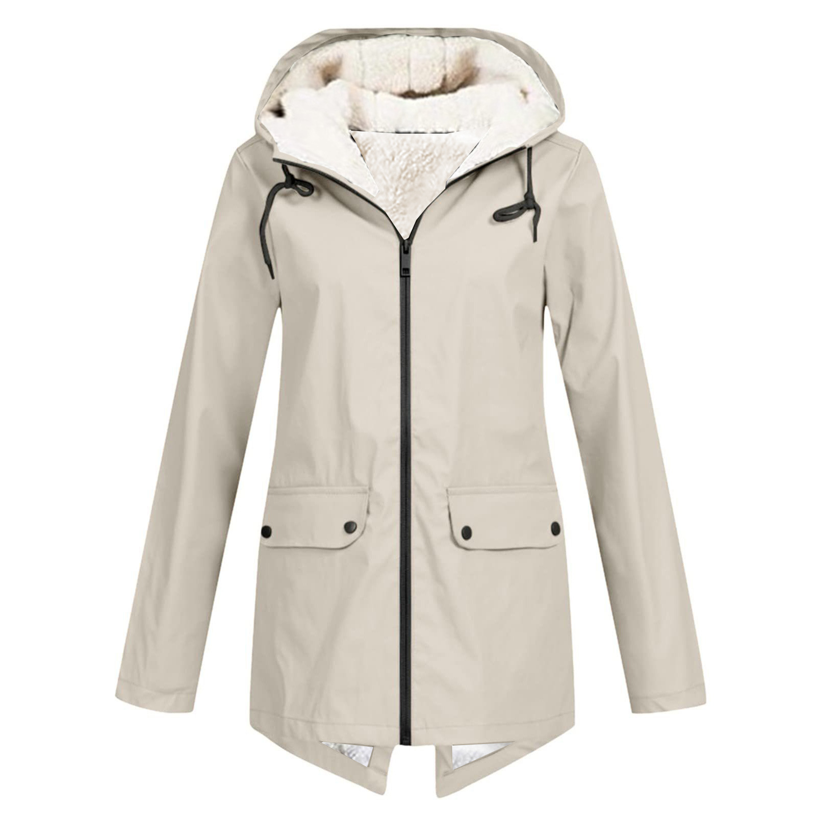 Hooded Coat Fleece Padded Waterproof Jacket 8 Hooded Coat Fleece Padded Waterproof Jacket - Image 8