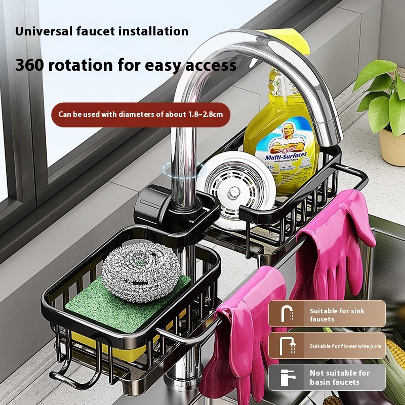 Aluminum Sink Faucet Storage Drain Rack 1 Aluminum Sink Faucet Storage Drain Rack