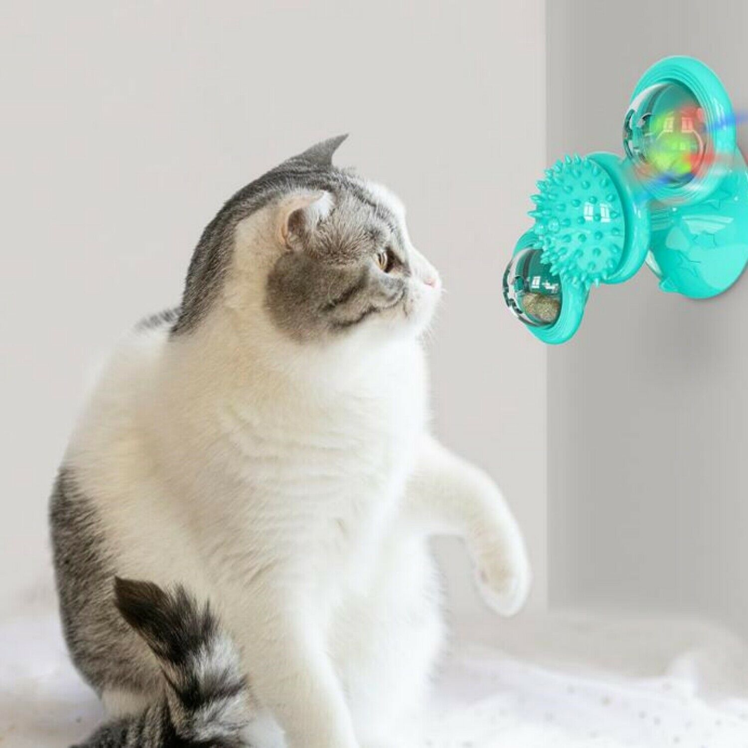 Rotating Interactive Windmill Cat Toy With Suction Cup 8 Rotating Interactive Windmill Cat Toy With Suction Cup - Image 8