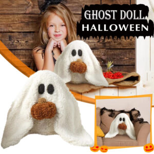 Ghost With Pumpkin Pillow Plush Throw